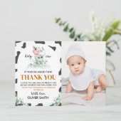 Carte de remerciement d'anniversaire avec photo "V (Debout devant)