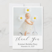 Carte de remerciement d'anniversaire avec script p (Devant)