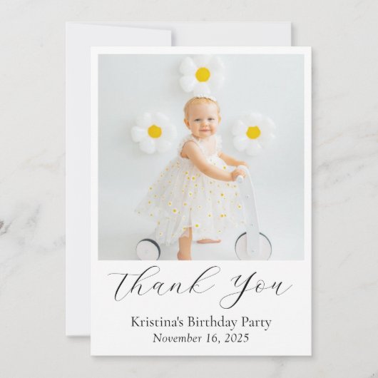 Carte de remerciement d'anniversaire avec script p (Devant)