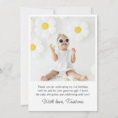 Carte de remerciement d'anniversaire avec script p (Dos)