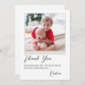 Carte de remerciement d'anniversaire avec script p (Devant / Derrière)