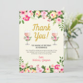 Carte de remerciement d'anniversaire Cheers - Flor (Debout devant)