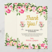 Carte de remerciement d'anniversaire Cheers - Flor (Devant / Derrière)