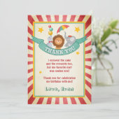 Carte de remerciement d'anniversaire cirque Carnav (Debout devant)