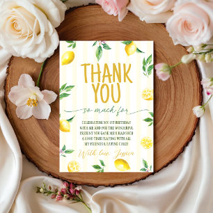Carte de remerciement d'anniversaire Citron Citrus