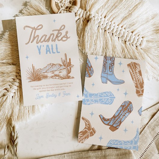 Carte de remerciement d'anniversaire Cowboy
