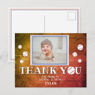 Carte de remerciement d'anniversaire de baseball