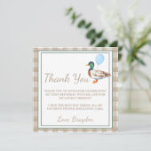 Carte de remerciement d'anniversaire de canard (Debout devant)