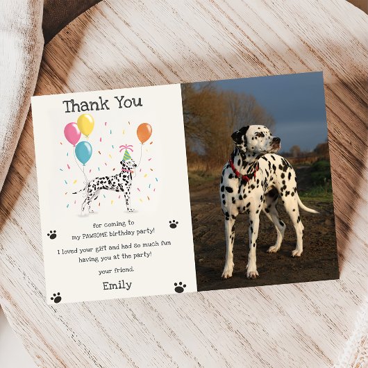 Carte de remerciement d'anniversaire de chien chio