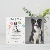 Carte de remerciement d'anniversaire de chiot Bord (Debout devant)