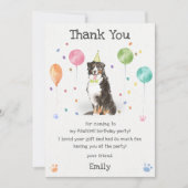 Carte de remerciement d'anniversaire de chiot de m (Devant)