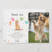 Carte de remerciement d'anniversaire de chiot Gold (Devant)