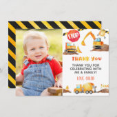 Carte de remerciement d'anniversaire de constructi (Devant / Derrière)