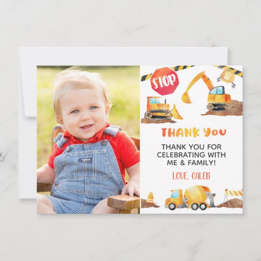 Carte de remerciement d'anniversaire de constructi (Devant)