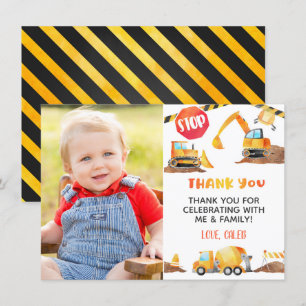 Carte de remerciement d'anniversaire de constructi