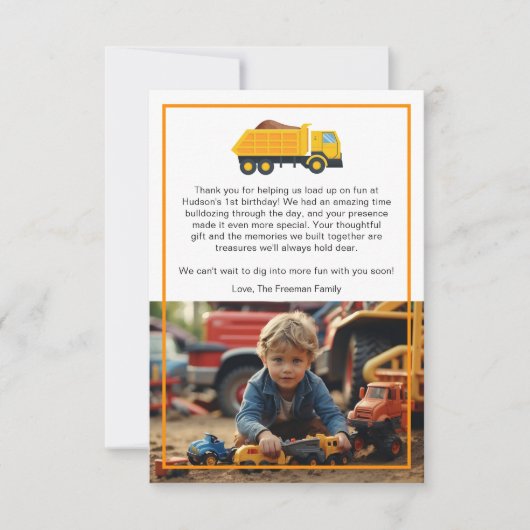 Carte de remerciement d'anniversaire de constructi (Devant)