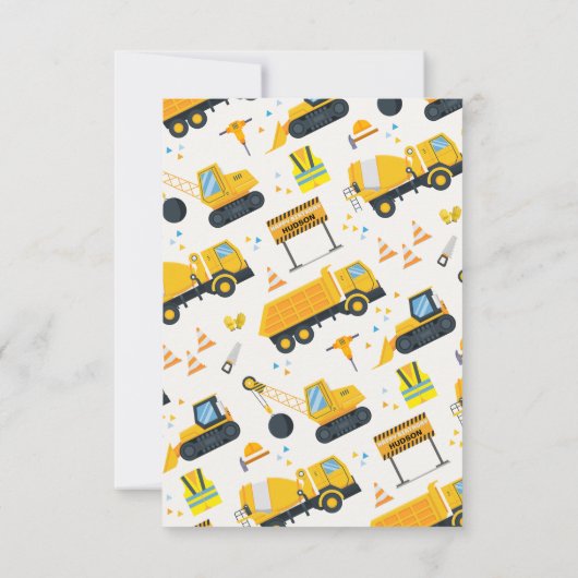 Carte de remerciement d'anniversaire de constructi (Dos)