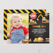 Carte de remerciement d'anniversaire de constructi (Devant / Derrière)