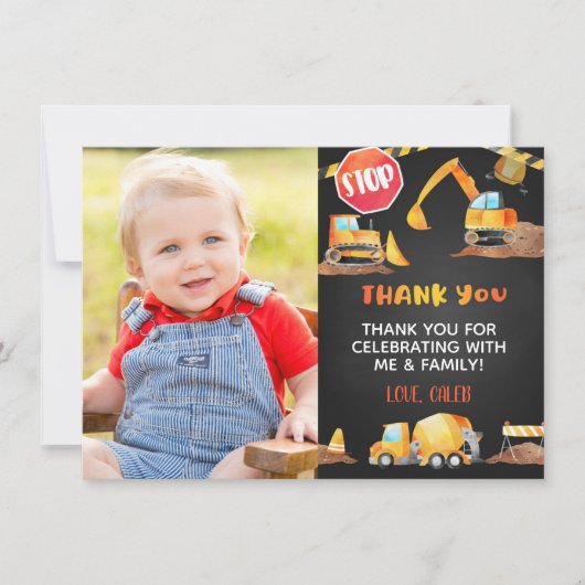 Carte de remerciement d'anniversaire de constructi (Devant)