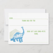 Carte de remerciement d'anniversaire de dinosaure (Devant)