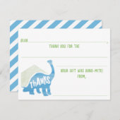 Carte de remerciement d'anniversaire de dinosaure (Devant / Derrière)