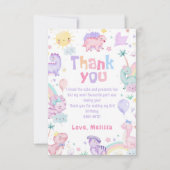 Carte de remerciement d'anniversaire de dinosaure  (Devant)