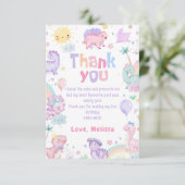 Carte de remerciement d'anniversaire de dinosaure  (Debout devant)