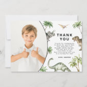 Carte de remerciement d'anniversaire de dinosaure (Devant)