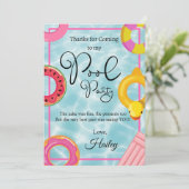 Carte de remerciement d'anniversaire de fête avec  (Debout devant)