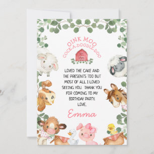 Carte de remerciement d'anniversaire de feuillage 