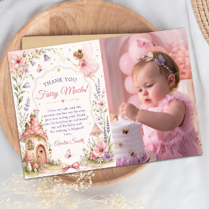 Carte de remerciement d'anniversaire de filles flo