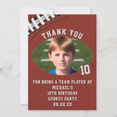 Carte de remerciement d'anniversaire de football a (Devant)