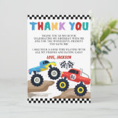 Carte de remerciement d'anniversaire de Monster Tr (Debout devant)