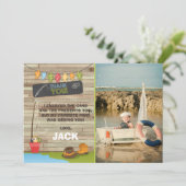 Carte de remerciement d'anniversaire de pêche Fête (Debout devant)