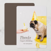 Carte de remerciement d'anniversaire de photo de c (Devant / Derrière)