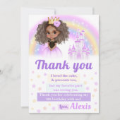 Carte de remerciement d'anniversaire de princesse  (Devant)