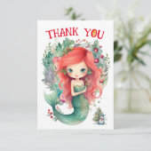 Carte de remerciement d'anniversaire de sirène de  (Debout devant)