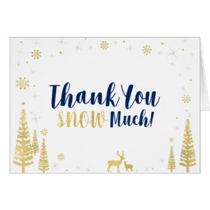 Carte de remerciement d'anniversaire d'hiver - Noi