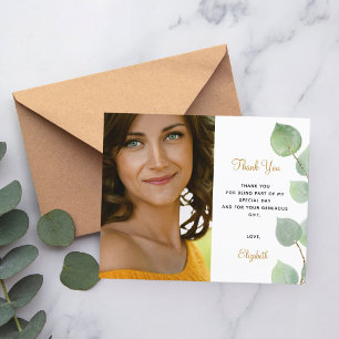 Carte de remerciement d'anniversaire eucalyptus