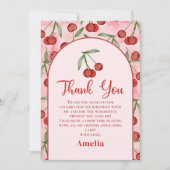Carte de remerciement d'anniversaire Fille Cerise (Devant)