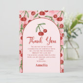 Carte de remerciement d'anniversaire Fille Cerise (Debout devant)