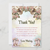 Carte de remerciement d'anniversaire florale rusti (Devant)