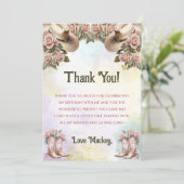 Carte de remerciement d'anniversaire florale rusti (Debout devant)