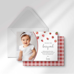Carte de remerciement d'anniversaire fraise Berry