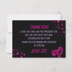 Carte de remerciement d'anniversaire Neon, Retro, 