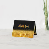 Carte de remerciement d'anniversaire noire et ruba (Devant)