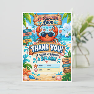 Carte de remerciement d'anniversaire Océan