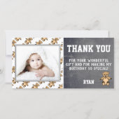 Carte de remerciement d'anniversaire Ourson pour e (Devant)