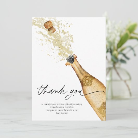 Carte de remerciement d'anniversaire pétillante Ch (Debout devant)