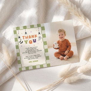 Carte de remerciement d'anniversaire photo colorée